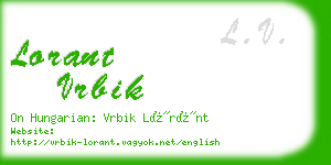 lorant vrbik business card